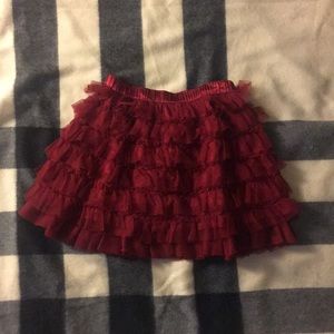 Gap size 2 wine color ruffle skirt flamenco style